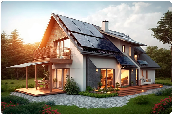 Napelemek családi ház tetőjén