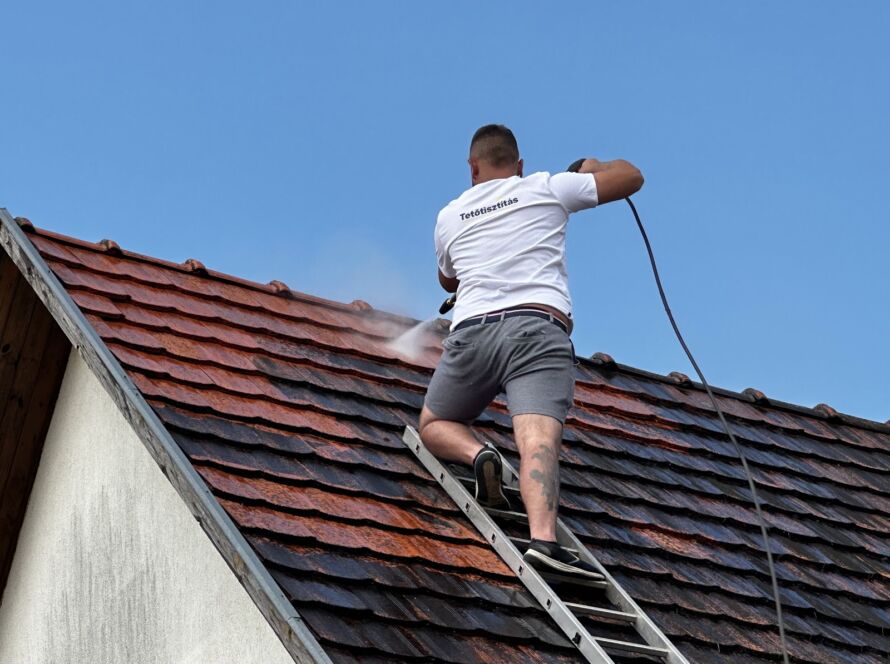 Tetőmosás árak Dombóvár városában magasnyomású mosóval